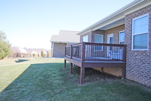 view of yard featuring a deck