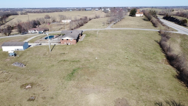 bird's eye view with a rural view