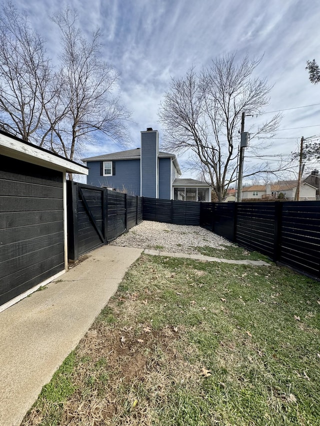 view of yard with fence
