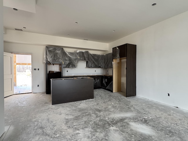 kitchen with a kitchen island