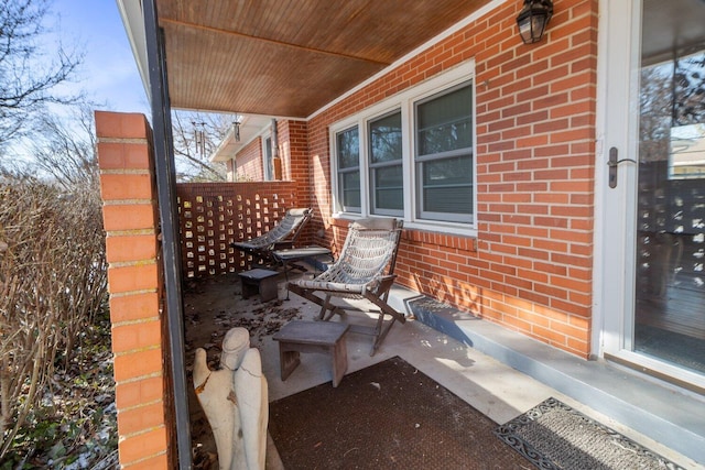 view of patio featuring a porch