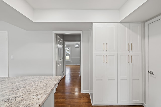 hallway with dark wood finished floors