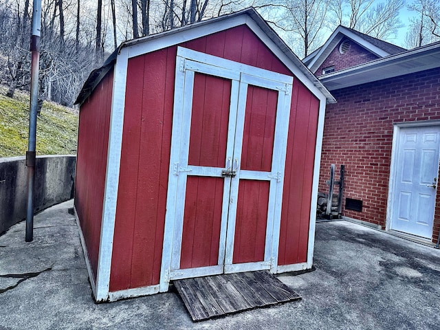 view of shed