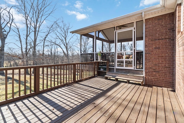 deck featuring a sunroom