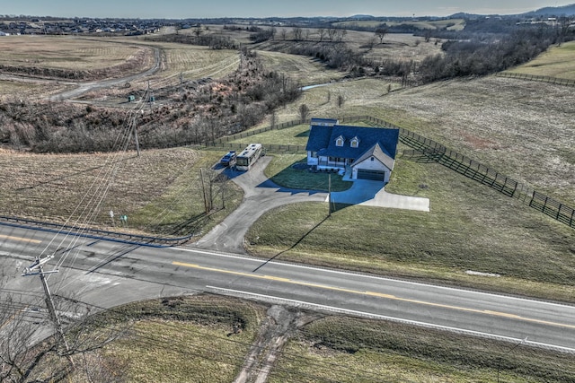 drone / aerial view featuring a rural view