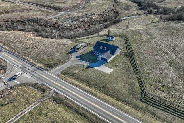 bird's eye view featuring a rural view