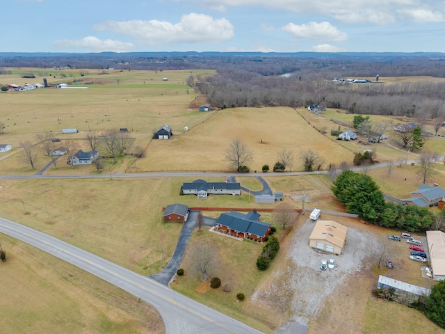 bird's eye view featuring a rural view