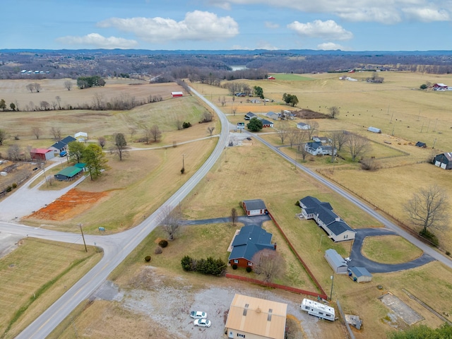 aerial view featuring a rural view