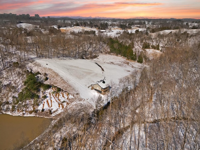 view of snowy aerial view