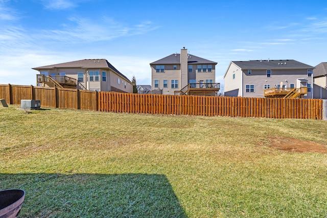 view of yard with fence