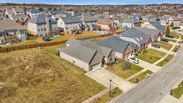 drone / aerial view featuring a residential view