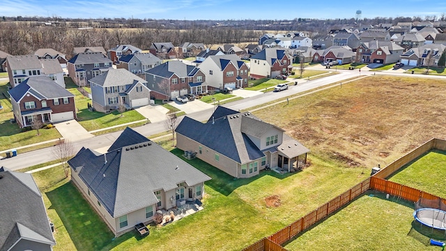 aerial view with a residential view