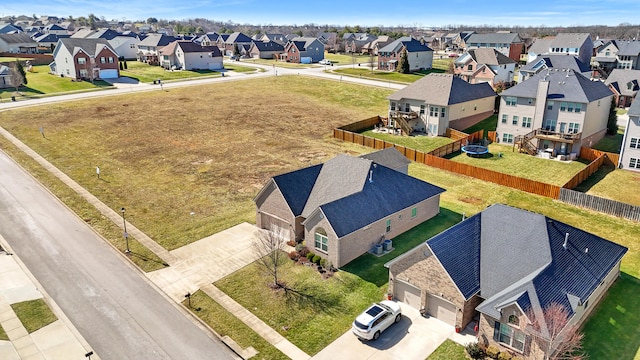 aerial view with a residential view