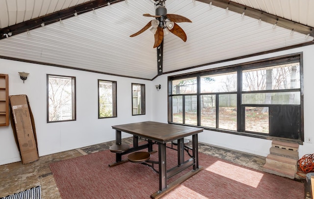 interior space with lofted ceiling