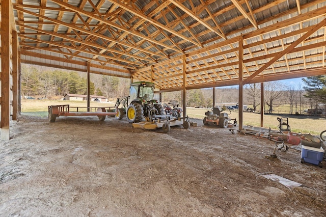 miscellaneous room featuring lofted ceiling