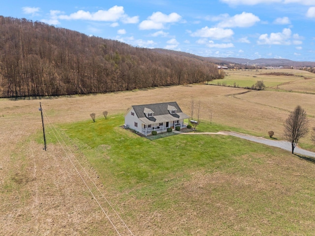 aerial view with a rural view