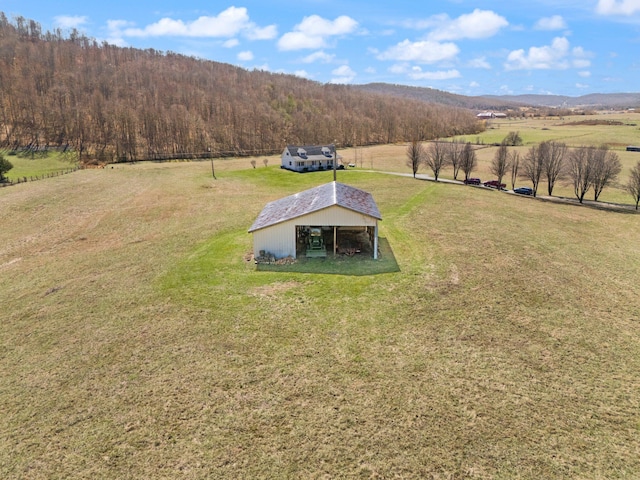 bird's eye view featuring a rural view