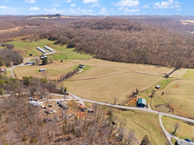 drone / aerial view with a rural view