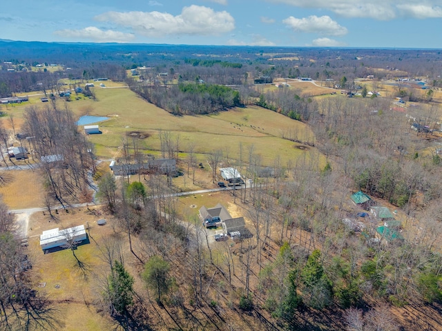 drone / aerial view featuring a rural view