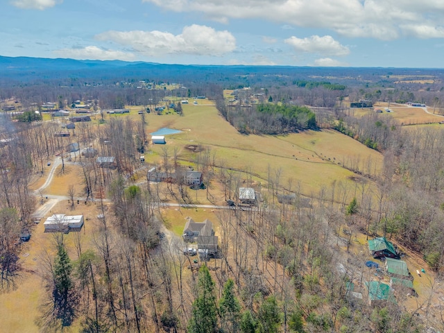 birds eye view of property featuring a rural view