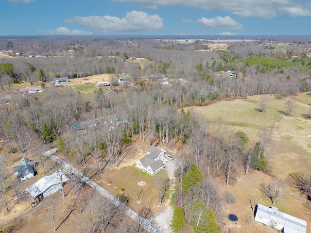 bird's eye view featuring a rural view