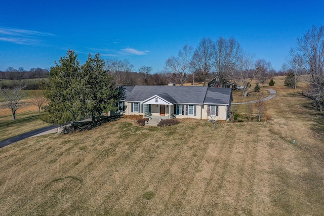 view of front of house with a front yard