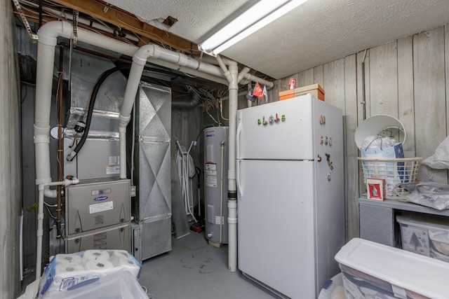 utility room with water heater