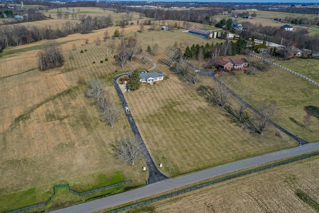 bird's eye view featuring a rural view