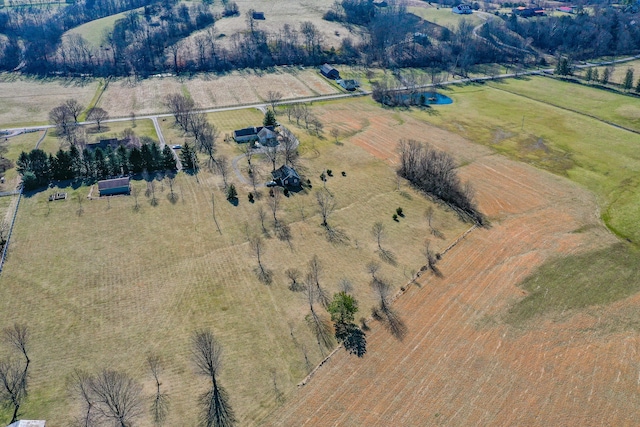 bird's eye view with a rural view