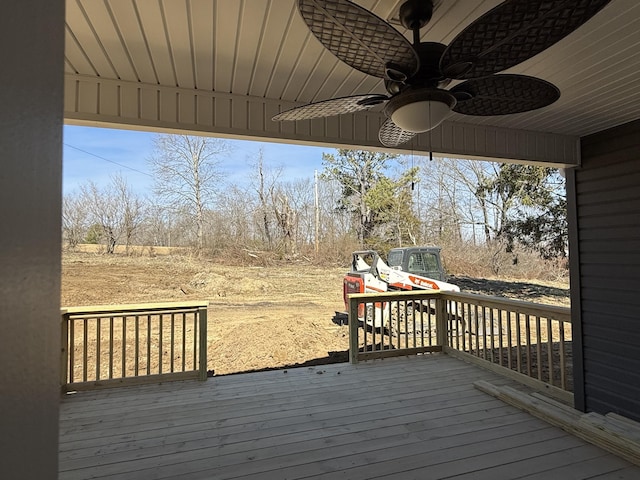 deck featuring ceiling fan