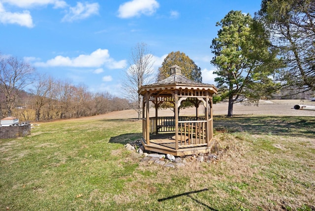 view of yard with a gazebo