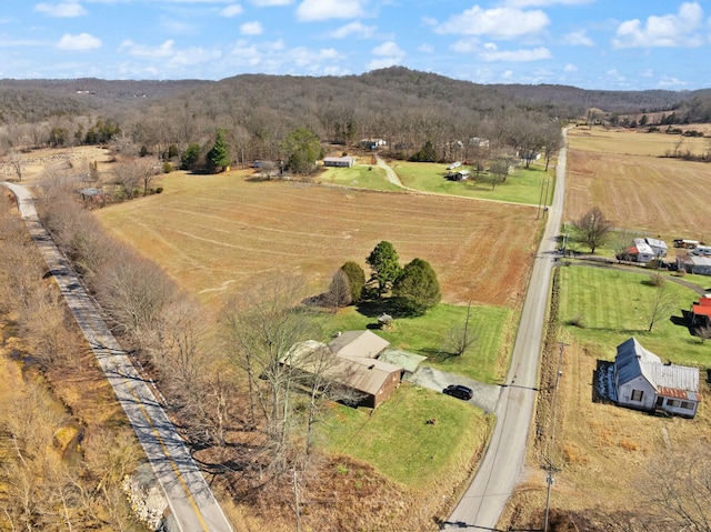 aerial view with a rural view