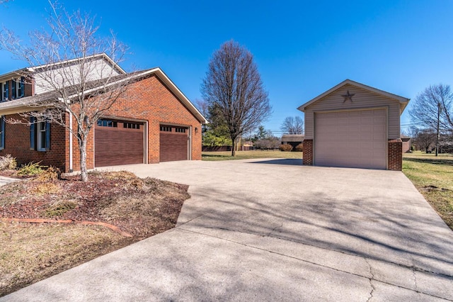 view of property exterior with brick siding