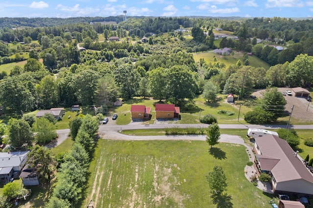 aerial view with a forest view