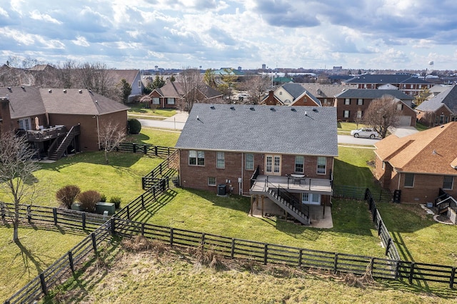 drone / aerial view with a residential view