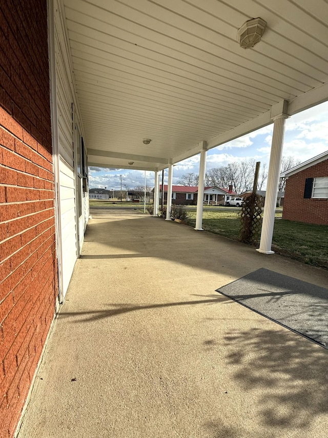 view of patio with a carport