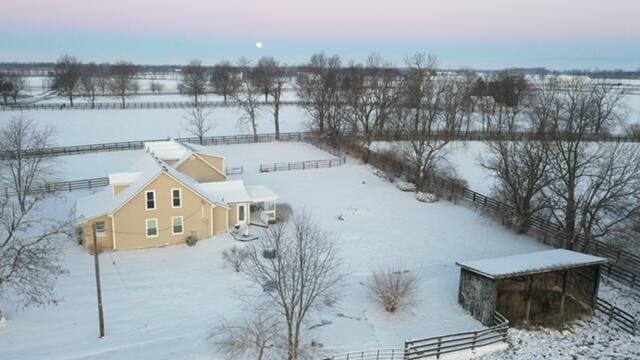 view of snowy aerial view