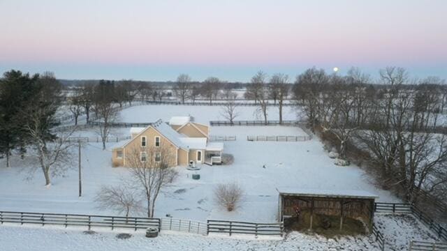 view of snowy aerial view