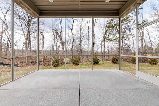 view of unfurnished sunroom