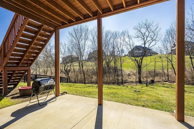 view of patio / terrace with stairs