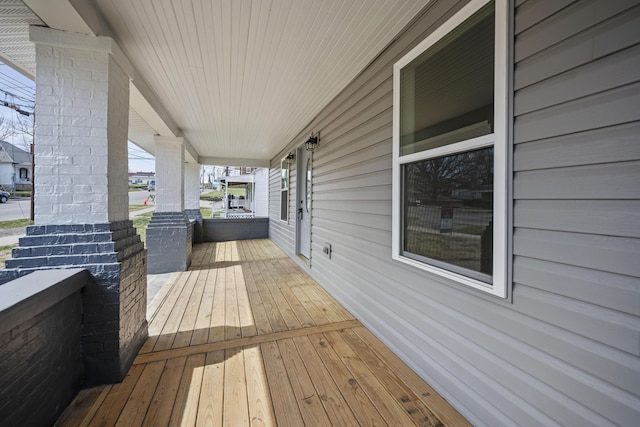 deck with a porch