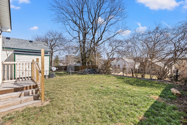 view of yard featuring fence