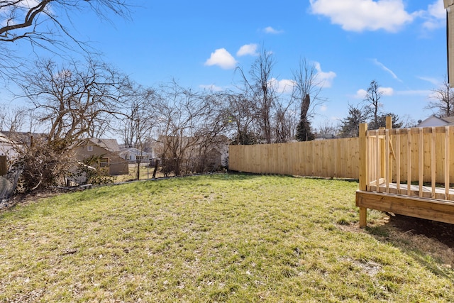 view of yard with fence