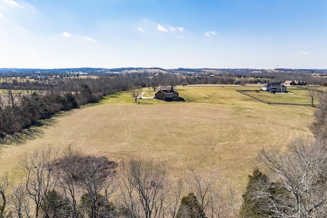 drone / aerial view featuring a rural view