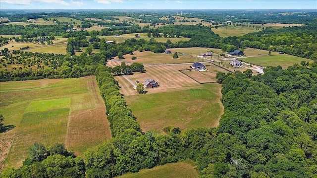 aerial view featuring a rural view