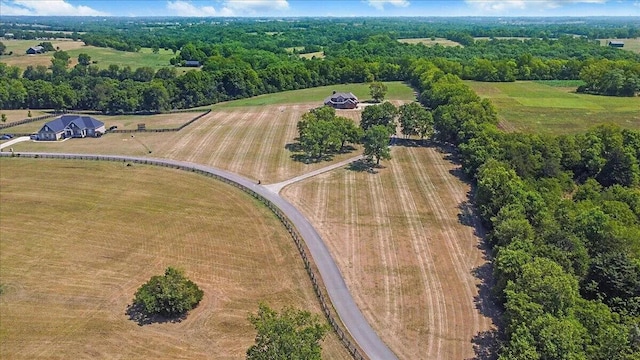 bird's eye view with a rural view