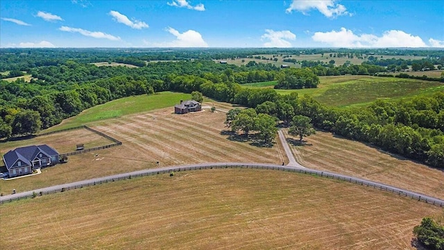 bird's eye view with a rural view