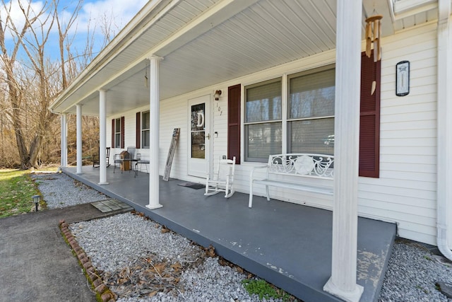 doorway to property with a porch