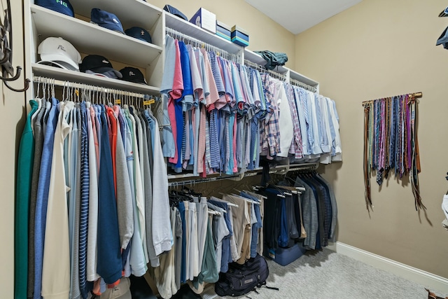 spacious closet with carpet floors