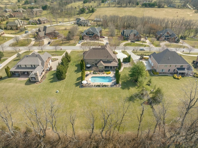 aerial view with a residential view